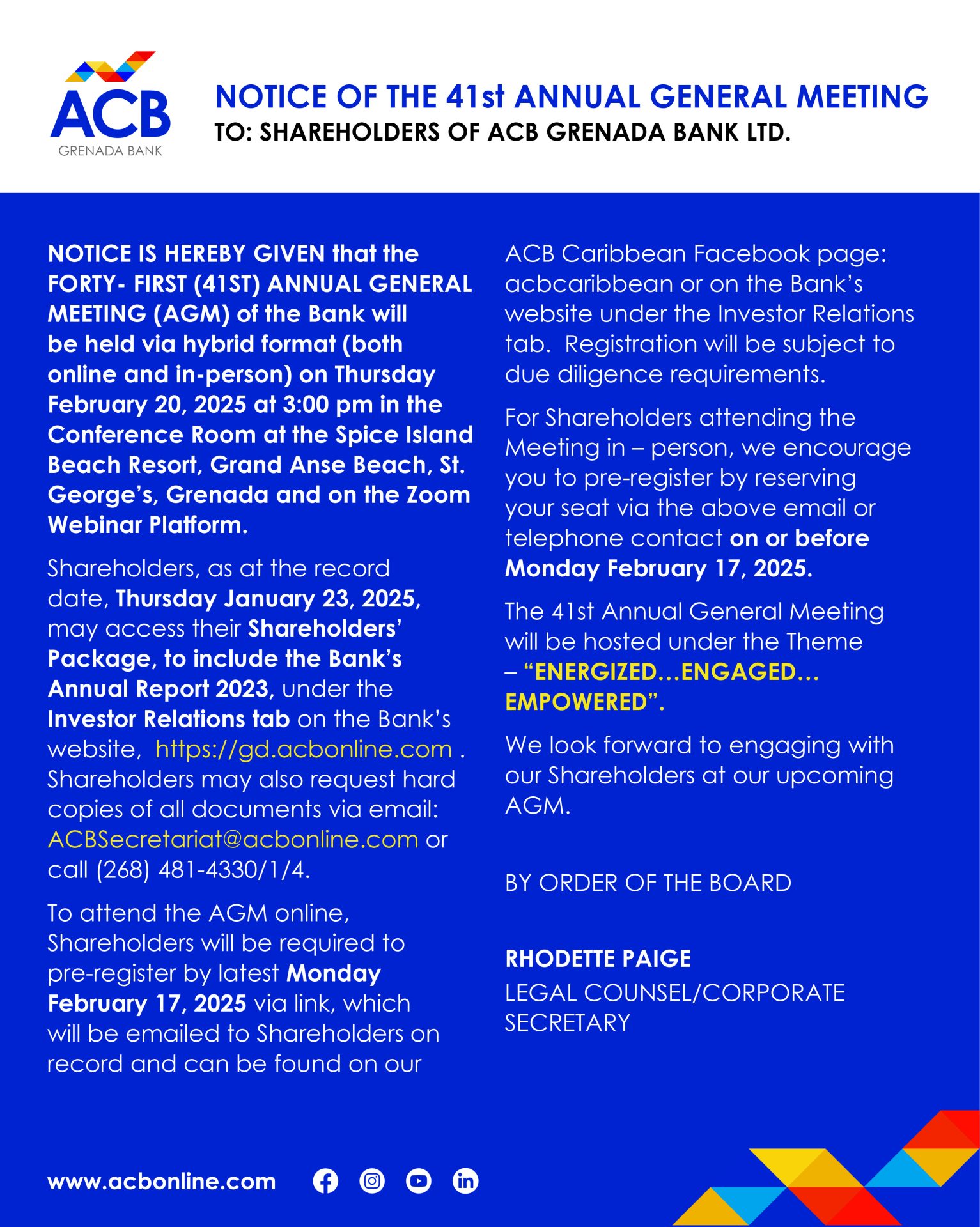 ACB GND Notice of AGM NT