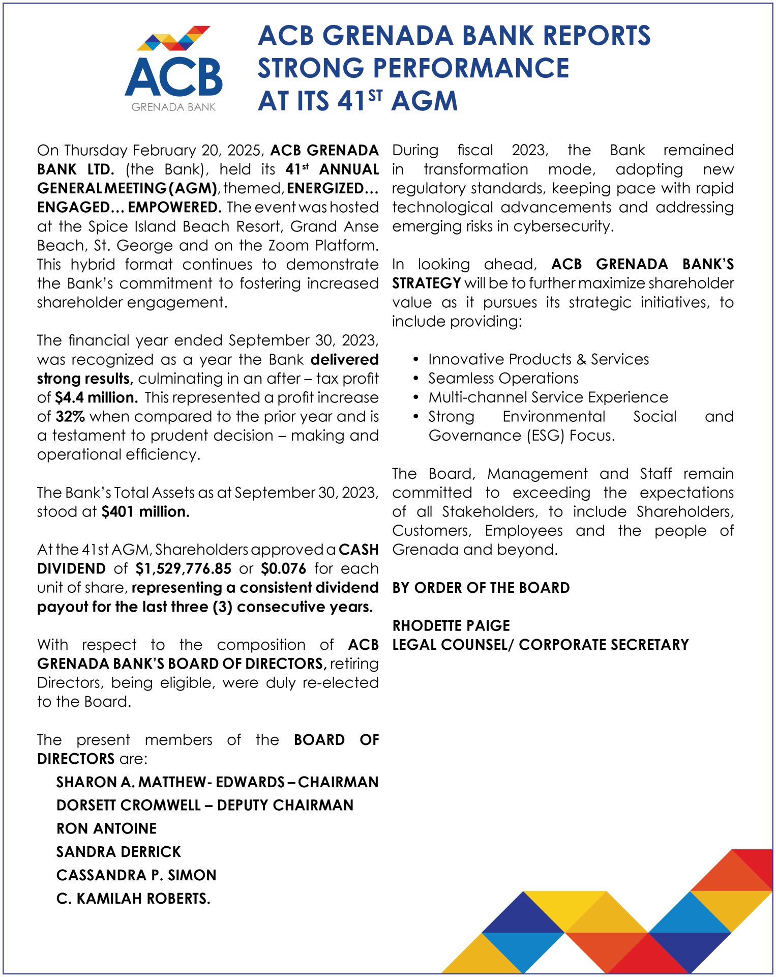The-Grenadian-Press Release Only- 41st AGM